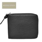  Bottega Veneta кошелек BOTTEGA VENETA складывающийся пополам Zip around натуральная кожа чёрный черный 