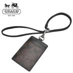  Coach мужской ID кейс COACH чехол для проездного билета чехол для пропуска ремешок на шею чай Brown [F58106 MA/BR][ signature Ran ярд ][ outlet ]