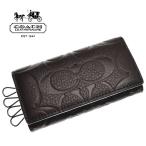  Coach мужской чехол для ключей COACH MENS F64006 натуральная кожа signature type вдавлено . кожа 4 полосный чехол для ключей подпалина чай Brown [ outlet ]