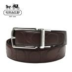  Coach мужской ремень COACH MENS signature en Boss do кожа type вдавлено . двусторонний чай темно-коричневый [F64827 DB/DB][ outlet ][ бесплатная доставка ]
