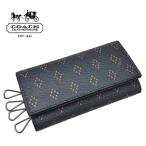  Coach мужской чехол для ключей COACH MENS signature натуральная кожа 4 полосный чехол для ключей темно-синий бриллиант f-la-do[F65973 F10][ outlet ]