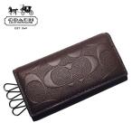  Coach мужской чехол для ключей COACH MENS signature натуральная кожа type вдавлено . кожа 4 полосный чехол для ключей чай красное дерево [F66293 MAH][ outlet ]