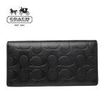  Coach мужской длинный кошелек COACH MENS signature type вдавлено . натуральная кожа чёрный черный для мужчин и женщин [F74525 BLK][ outlet ][ бесплатная доставка ]