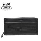  Coach мужской длинный кошелек COACH MENS натуральная кожа pa-fo Ray tedo кожа раунд застежка-молния чёрный черный для мужчин и женщин [F75222 BLK][ outlet ][ бесплатная доставка ]