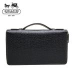  Coach мужской длинный кошелек COACH путешествие бумажник натуральная кожа клатч ручная сумочка сумка смартфон паспорт место хранения чёрный черный F87104