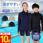 ラッシュガード キッズ フードなし 学校対応 長袖 Tシャツ 子供用 ジュニア メッシュ UPF40 冷感 UVカット UVシャツ スクール水着 KJM-30