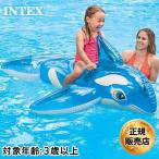 INTEX/インテックス 浮き輪 子供用 キッズ リルホエールライドオン シャチ型 うき輪 フロート 持ち手付き 浮輪 ビーチ 海水浴 プール 58523