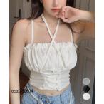 レースアップニットキャミソールレ