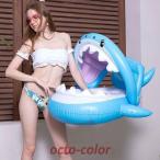 うきわ 水遊び プール 子供 赤ちゃん お風呂 浮き輪 用 屋根付き浮き輪 サメ柄 ベビーボート 足入れ 浮き輪 座付き ベビー用 子供用 うきわ キッズ フロート