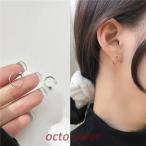 Yahoo! Yahoo!ショッピング(ヤフー ショッピング)ピアス メタル スモール サークルデザインイヤリング 女性 シルバー シンプル 2021年 新商品 おしゃれ シンプルデザイン C型 大人 つけやすい