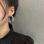 Yahoo! Yahoo!ショッピング(ヤフー ショッピング)S925シルバーニードル チェック柄 C字型サークルピアス 女性 新商品 トレンディ ファッション スタッドピアス 多用途