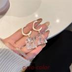 Yahoo! Yahoo!ショッピング(ヤフー ショッピング)S925 シルバーニードル アイスキューブ フレンチアクリル イヤリング シンプルで ニッチデザイン 香港スタイルの イヤリング F98