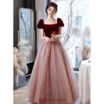 ショッピングピアノ発表会 イブニングドレス ピアノ発表会 ドレス ワイン赤 結婚式ドレス 発表会ドレス Aライン パーティードレス お呼ばれドレス  中学生 韓国 カクテルドレス