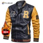 ライダースジャケット バイクジャケット メンズ 裏起毛 レザージャケット 革ジャン ミリタリージャケット ブルゾン 防風防寒 立ち襟 大きいサイズ セール