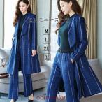 セレモニースーツ 秋冬 母 入学式 レディース パンツセット 2点セット 長袖 チェック柄 通勤 フォーマル 上品 卒園式 スーツ ママ 20代 30代 40代