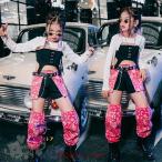 キッズダンス衣装 ヒップホップ 子供服 ダンスウェア トップス ペイズリー柄 パンツ 黒 ショートパンツ ストリート カジュアル 演出 個性的 ステージ衣装 練習着