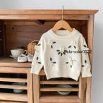 ニット セーター 女の子 ベビー 冬 赤ちゃん 秋 秋冬 かわいい おしゃれ 花 ボンボン フラワー ベビー服 赤ちゃん服 子供 子供服 子ども キッズ あたたかい