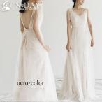 ウェディングドレス 白 パーティードレス ウエディングドレス エレガント 簡約 パーティー 花嫁ロングドレス Vネック 結婚式 二次会