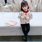  вязаный tops Kids свитер tops девочка cut and sewn длинный рукав с высоким воротником ta-toru шея ребенок одежда красный модный девочка защищающий от холода осень-зима снег кристалл симпатичный 
