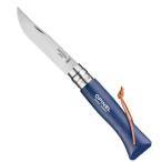 Opinel(オピネル) ステンレススチール皮紐付#8Colorama/ダークブルー 41429  フォールディングナイフ ナイフ マルチツール アウトドアナイフ
