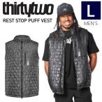 ◎ 25 THIRTYTWO REST STOP PUFF VEST カラー:BLACK CHARCOAL Lサイズ サーティーツー スノボウェア ベスト 24-25 型落ち 2024-2025