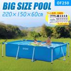 プール 大きい家庭用プール 長方形スーパータフプール OF250 プール塩素除菌剤プレゼント ビニールプール 子供用 ベランダ 大型 水遊び 家庭用 空気入れ不要