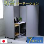 パーテーション 間仕切り 個室ブース 防音パーテーション 吸音パーティション 7連結 高さ160cm グレー YS-Q7LG 林製作所