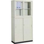 KOKUYO コクヨ 書庫 A4サイズ対応 上下セット 上＝ガラス扉 下＝スチール扉 W880mm S-U325GF1-S-345F1N-S-314BF4