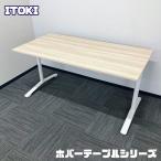 イトーキ ホバーテーブルシリーズ ミーティングテーブル DLJP-1507HN-27 W1500×D750×H720 天板：アモナアカシア/脚：ホワイト 2021年製 中古
