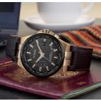 ★Point 3倍！即納! シチズン 逆輸入 電波ソーラー 世界時計 サファイアクリスタル 100m防水 ローズゴールド×ブラック 本革ブラウンレザー　CB0168-08E