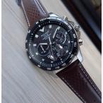 Point3倍!即納！セイコーPULSAR 世界ラリー選手権公式上級ソーラークロノグラフ 「ブラック×ブラウン・チェック柄」100m防水★欧州限定★本革レザー