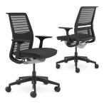 スチールケース シンク Steelcase Think オフィスチェア 座クロス張り ブラックフレーム 465A30…