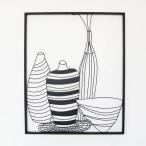 次回入荷未定 ウォールアートパネル 壁飾り デザイン アイアン 花瓶 モダン モノトーン 玄関 リビング 幅600×奥行30×高さ730mm