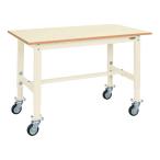 サカエ 軽量高さ調整作業台 移動式作業台 キャスター付き TKK6タイプ ポリエステル天板 固定2/自在2 耐荷重200kg 幅1200×奥行750×高さ725〜925mm TKK6-127PCI