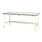 山金工業 ワークテーブル 150シリーズ 固定式 半面棚板付 SUP-1545T-WW 幅1500×奥行450×高さ740mm