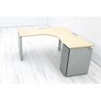 L型デスク L字デスク 中古 Ｌ字机 片袖机 オカムラ 中古 3段ワゴン付 オフィス家具 オフィスデスク ワゴン付 事務机