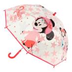 ディズニー　ミニーマウス　子供用　傘　雨傘　手開き　マニュアルオープン　透明　ビニール傘　親骨サイズ46cm　直径72cm　Disney Minnie Mouse umbrella