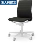 『代引不可』『受注生産品』コクヨ ファブレ ローバック ストライプ ホワイト脚 ホワイトフレーム 肘無 ブラック C01-W102CU-WE6E61