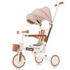 ショッピング三輪車 BTM 子供用三輪車 押し棒付 7in1 多機能 座面回転 キッズバイク 座面回転 ブラウン