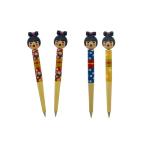  прошлое в то время как. народные товары японский сувенир kokeshi шариковая ручка 4 шт. комплект ( красный 2* синий 1* желтый 1)