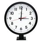 ベスタイム(BESTIME) RC289C 両面壁掛け時計 掛け時計 電波時計 黒いアルミニウム 白い文字盤 高さ44.