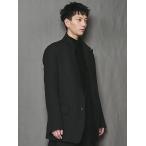 SALE60%OFF/nude_masahiko maruyama ・ヌード_マサヒコマルヤマ/Wool/Linen Double Cloth REVERSIBLE OVERSIZED JACKET/Black - Stripe