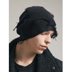 (予約品)7〜9月入荷予定/nude_masahiko maruyama ・ヌード_マサヒコマルヤマ/7GG Laddering Jacquard DAMAGE Knit CAP/Black