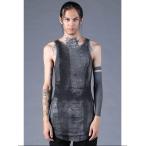 ( предварительный заказ товар )8~9 месяц поступление предположительно /D.HYGEN*ti- высокий gen/ струйный принт mo Dahl × хлопок ребра майка /BLACK