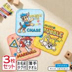 パウパトロール ミニタオル 柄違い ３枚セット 16×16cm 綿100％ ネームタグ付き キャラクター プチタオル 保育園 幼稚園 pt3 メール便Ｃ