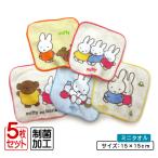 ミッフィー ミニタオル 柄違い 5枚セット 15×15cm 綿100% 制菌加工 ミッフィーと楽しい毎日 プチタオル 保育園 幼稚園 小学生 pt5 メール便B