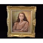 【真作】　奥津国道　絵画　美人画 ≪まなざし≫ 女性像　人物画　油彩画　人気画家　宮永岳彦に師事 『絵画買取 小川処堂』