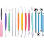 YFFSFDC スパチュラ 粘土 道具 粘土ヘラ 造形 へら 粘土 細工 彫刻ツール 細工 クレイ 丸 棒 お手入れ用 クロス セット 陶芸