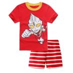 【送料無料】プリントキッズ 子供服 ジュニア 上下セットルームウェア  パジャマ 半袖&短パン(ウルトラマン)90cm〜130cm　春夏　薄手綿100％