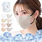 cicibella マスク バイカラーマスク 不織布 3dマスク 冷感マスク 小顔 耳が痛くならない 肌に優しい 20枚 グレージュ×紐ブラック